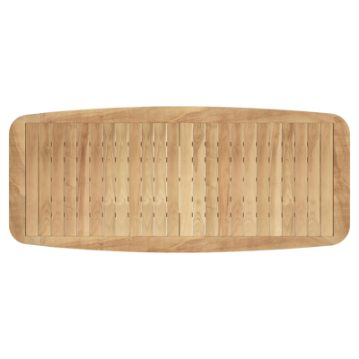 Mosa tuintafel bootvorm in beige aluminium en teak natural finish - L 270 x B 115 x H 74 cm