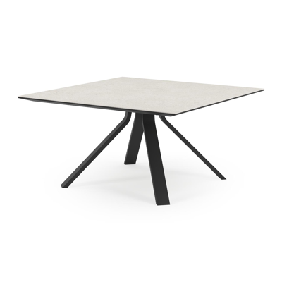Cesano tuintafel in zwart aluminium en volkeramiek shilin - L 148 x B 148 x H 74,5 cm