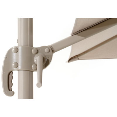 Calpe zweefparasol in beige aluminium met beige weather+ softtouch parasoldoek - L1 270 x L2 270 cm (zonder voet)
