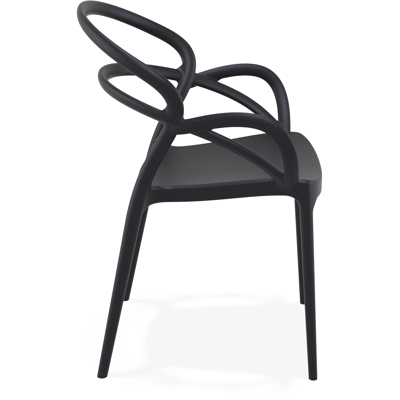 Mila stapelbare tuinstoel zwart - kunststof