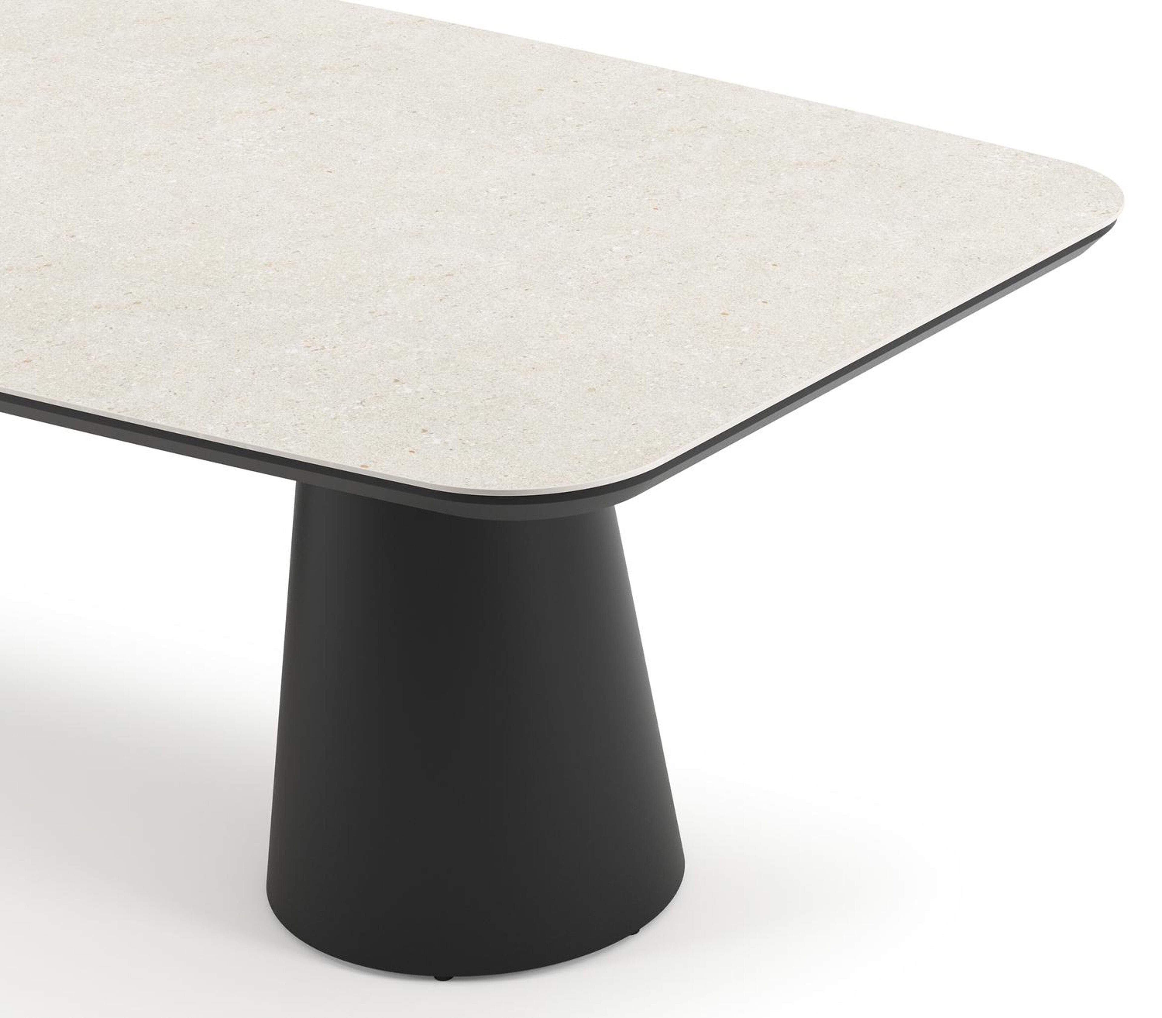 Donato tuintafel in zwart aluminium en volkeramiek shilin - L 255 x B 115 x H 74 cm