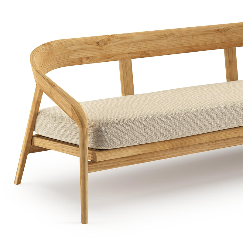 Lacrima loungeset in teak met althea camel all weather Cosytica kussen
