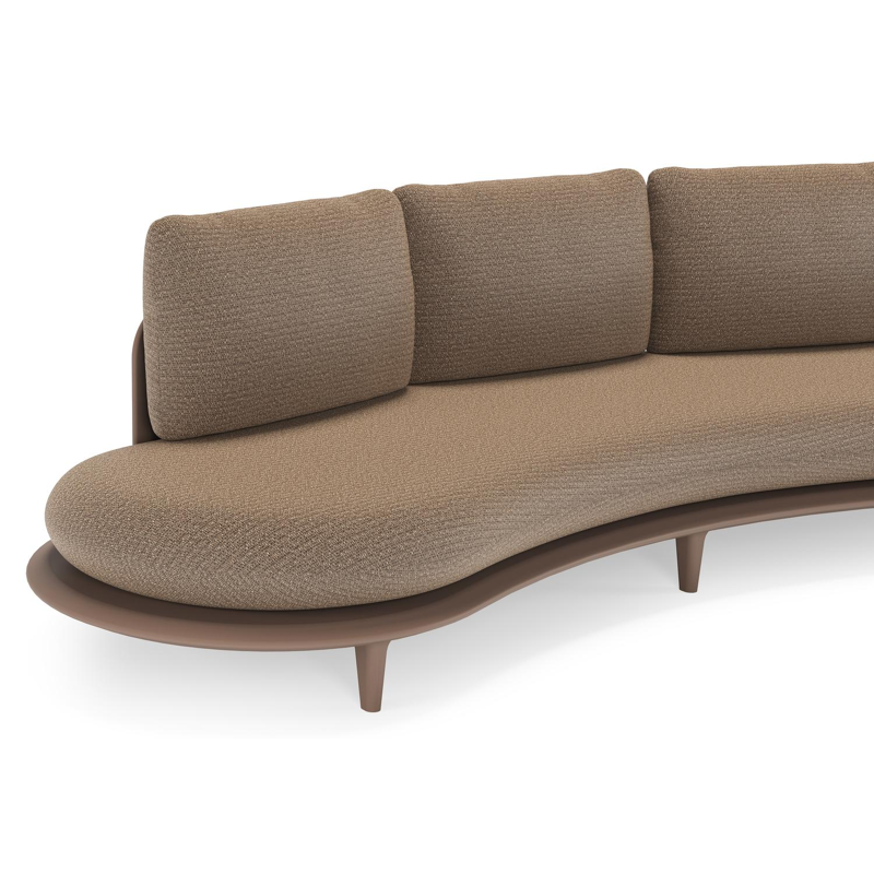 Bomero loungebank in taupe aluminium met firenze bamboe all weather solica kussen