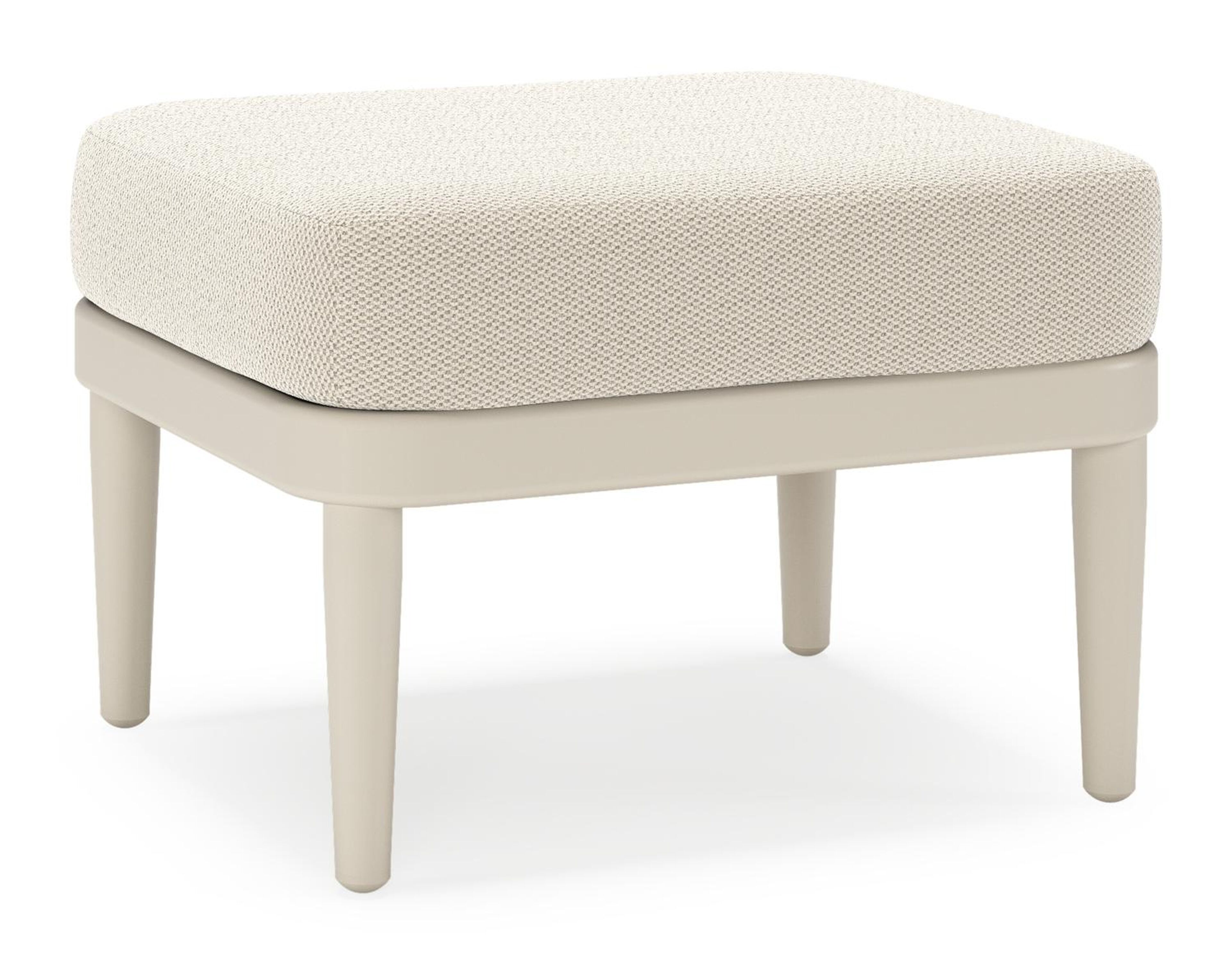 Pouf Orso en aluminium beige et coussins en all weather sunbrella® luxe Lopi Marble