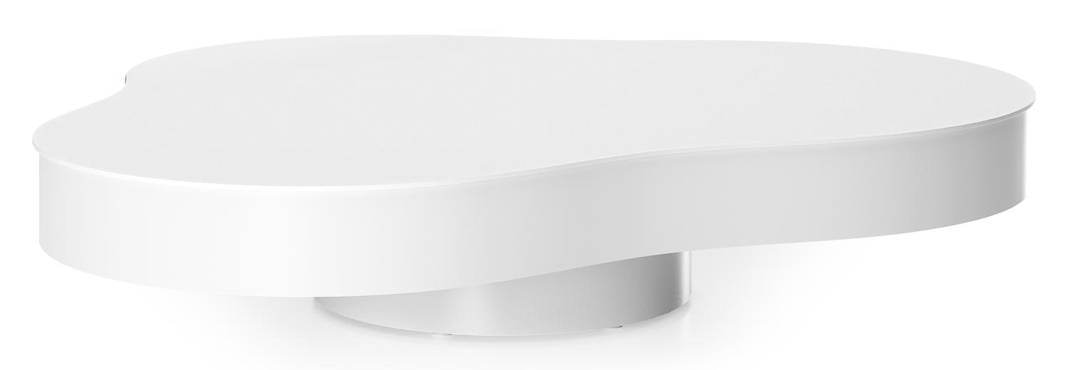 Lomano loungetafel in wit aluminium en volkeramiek Arctic White - L 131 x B 108 x H 8 cm