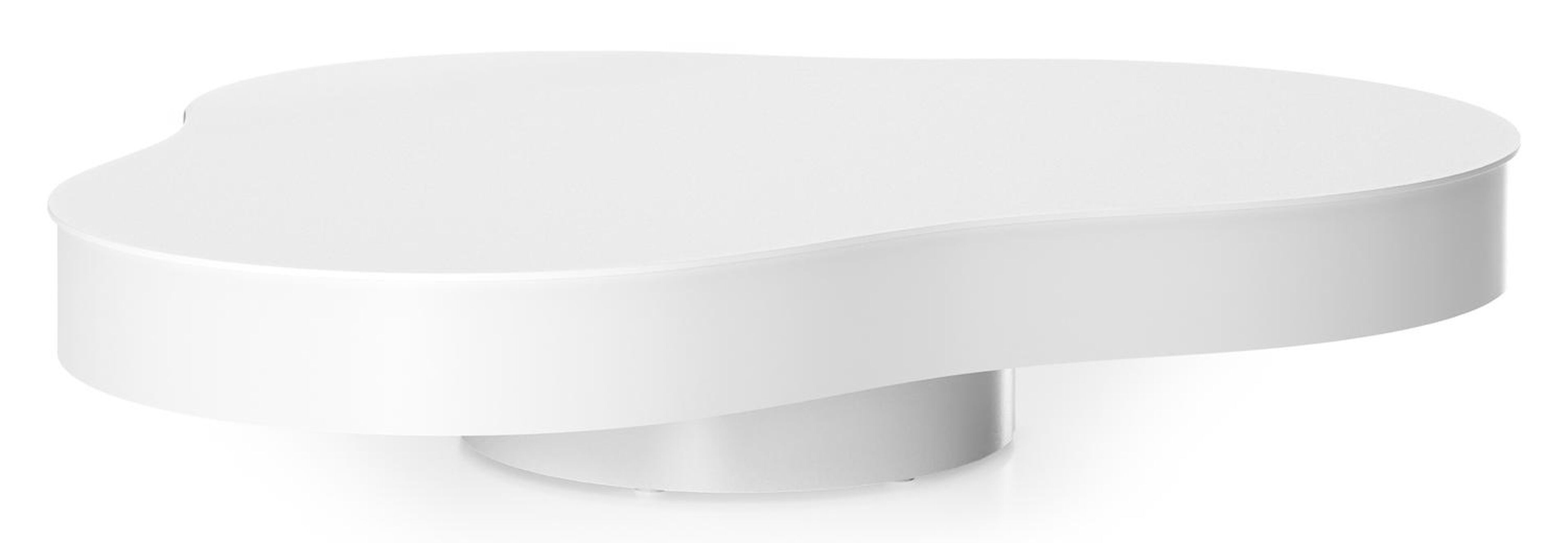 Lomano loungetafel in wit aluminium en volkeramiek Arctic White - L 131 x B 108 x H 25 cm