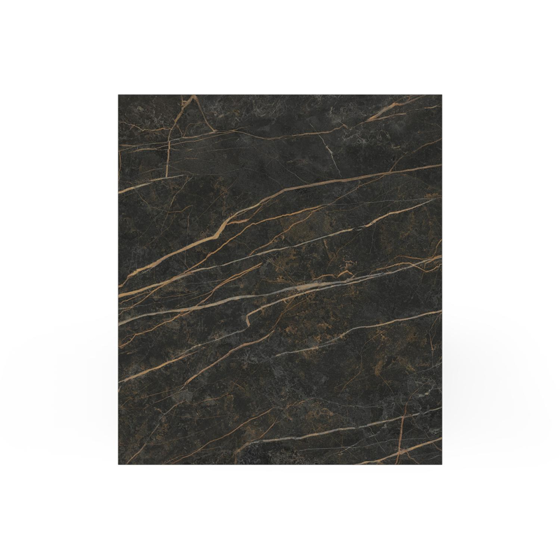 Como loungetafel rechthoekig in wit aluminium en volkeramiek Black Obsession - L 70 x B 80 x H 20 cm