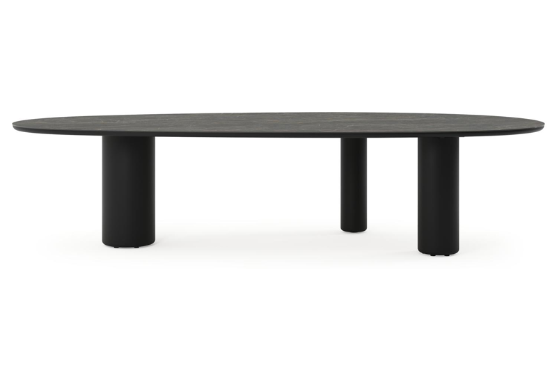 Amico tuintafel mango in zwart aluminium en volkeramiek Black Obsession - L 320 x B 140 x H 73.5 cm