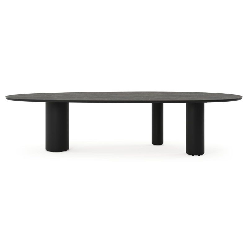 Amico tuintafel mango in zwart aluminium en volkeramiek Black Obsession - L 320 x B 140 x H 73.5 cm