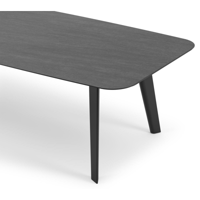 Table de jardin Lacrima en aluminium noir et céramique pleine basalt black - Lg 315 x Larg. 115 x H 74 cm