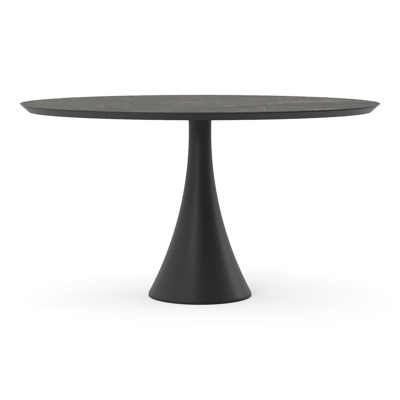 Fano tuintafel ovaal in zwart aluminium en volkeramiek Black Obsession - L 140 x B 80 x H 74.5 cm