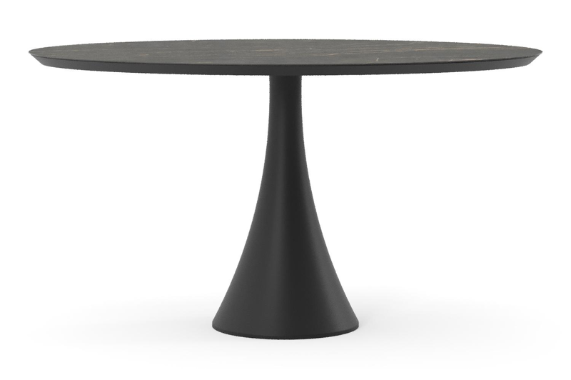 Fano tuintafel ovaal in zwart aluminium en volkeramiek Black Obsession - L 140 x B 80 x H 74.5 cm