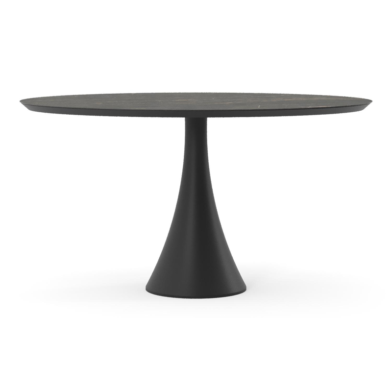 Fano tuintafel ovaal in zwart aluminium en volkeramiek Black Obsession - L 140 x B 80 x H 74.5 cm
