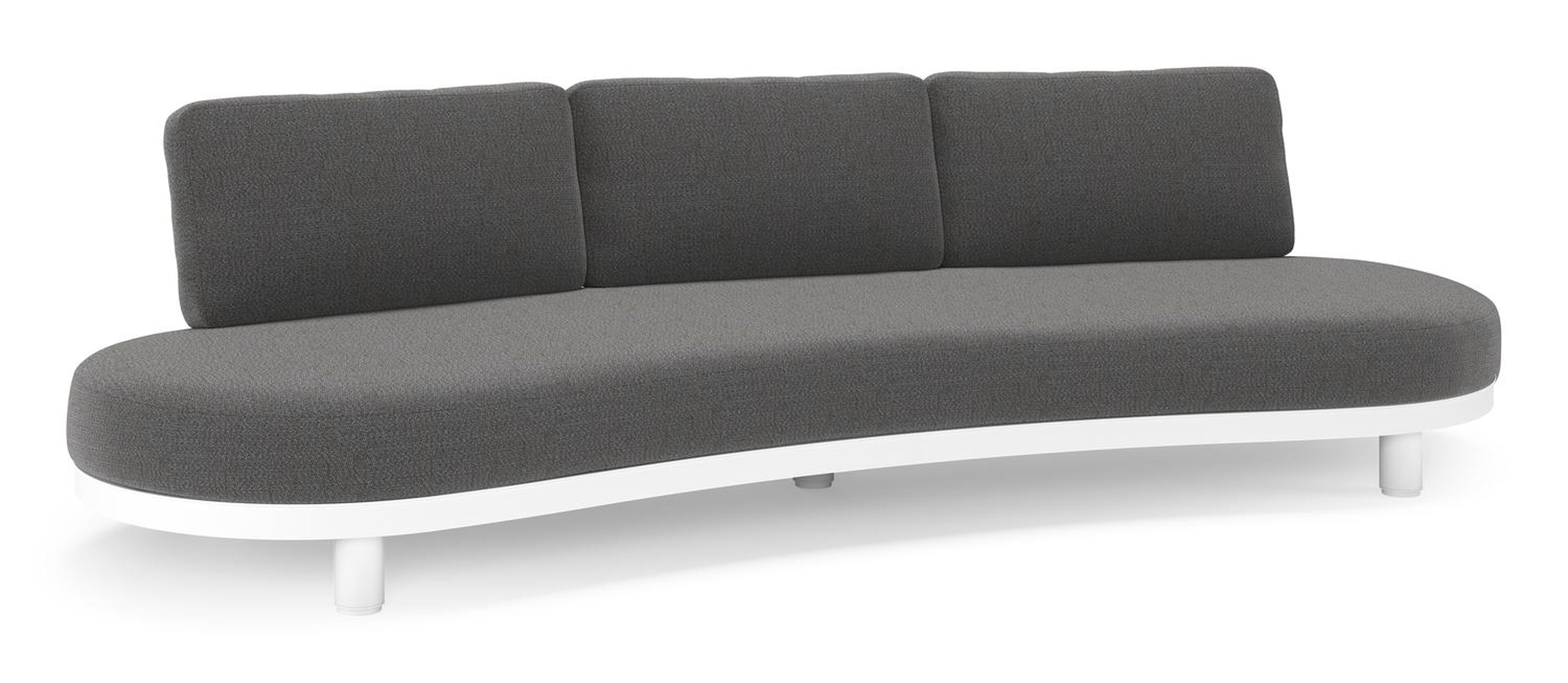 Donato loungebank in wit aluminium met all weather sunbrella® luxe Savane Tornado kussen