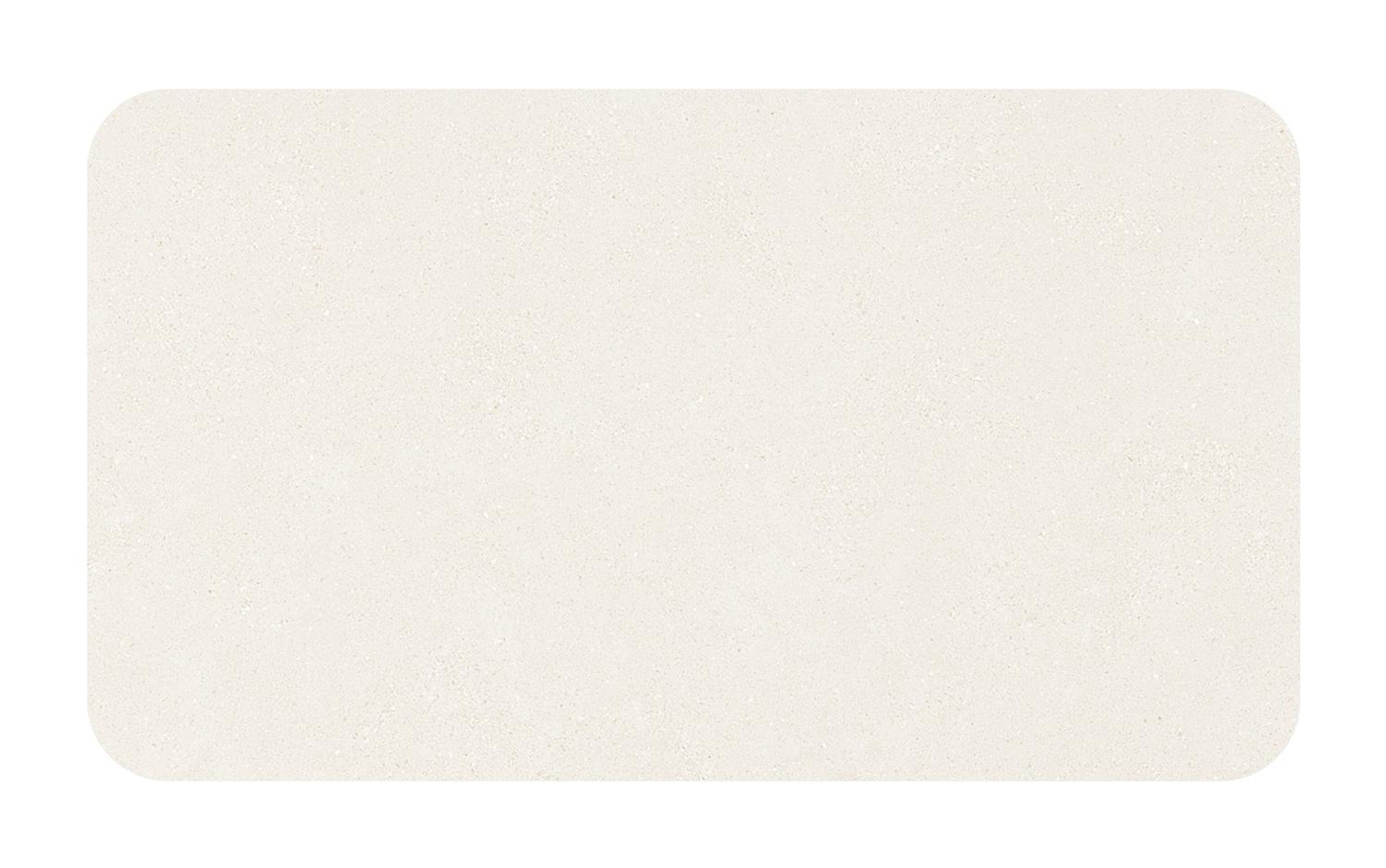 Table de jardin Orso rectangulaire arrondi en aluminium blanc et céramique pleine beige - Lg. 140 x Lrg. 80 x Haut. 75 cm