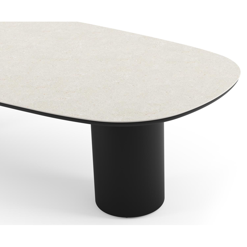 Amico tuintafel bombo in zwart aluminium en volkeramiek Shilin - L 270 x B 125 x H 73.5 cm