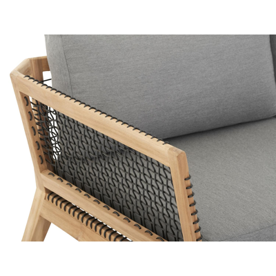 Cosito loungeset in teak en met natte charcoal chine Sunbrella® Premium kussens