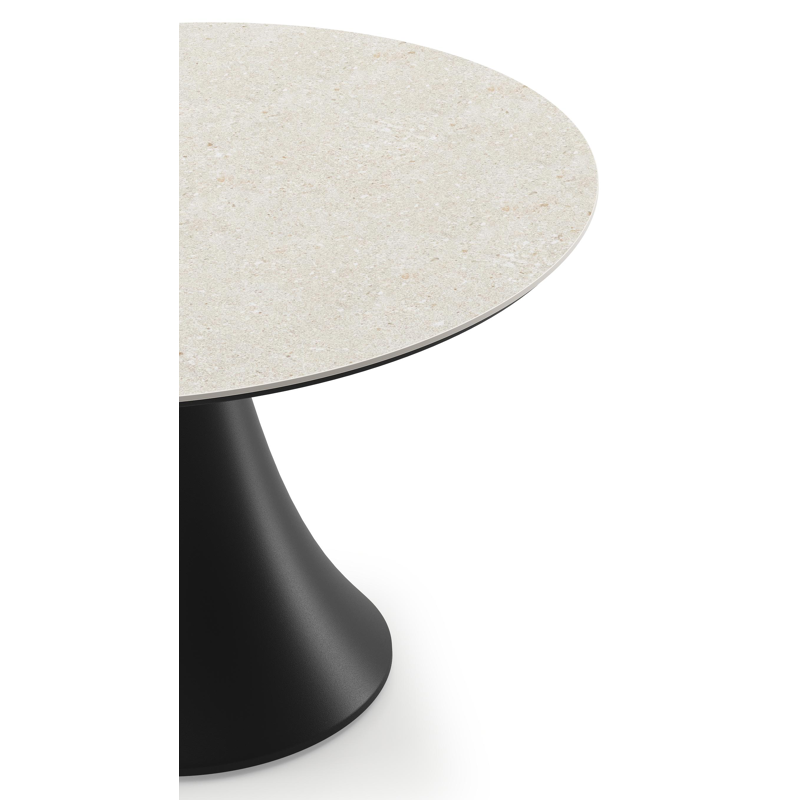 Fano low dining loungetafel in zwart aluminium en volkeramiek shilin - Dia. 85 x H 55 cm