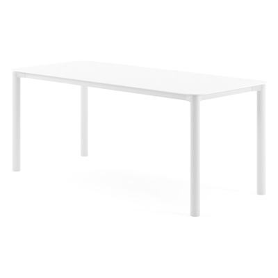 Orso tuintafel rechthoekig afgerond in wit aluminium en volkeramiek Arctic White - L 200 x B 80 x H 74.5 cm
