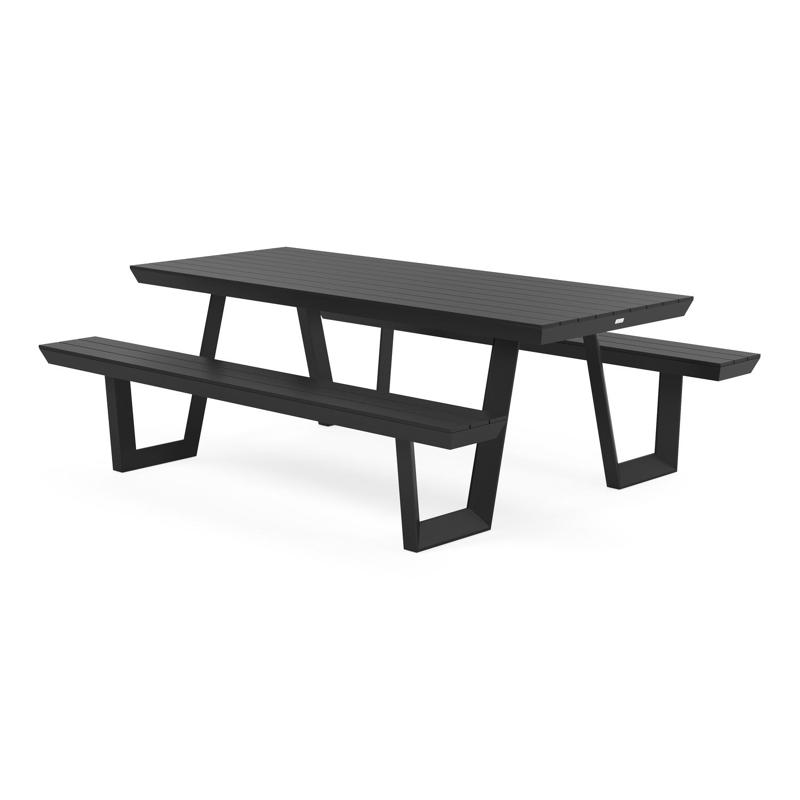 Altura picknicktafel in zwart aluminium - L 220 x B 89 x H 74 cm