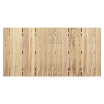 Malito tuintafel in wit aluminium en teak - L 200 x B 100 x H 75 cm