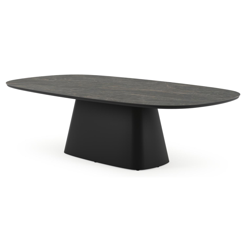 Amico tuintafel bombo xl in zwart aluminium en volkeramiek Black Obsession - L 270 x B 148 x H 73.5 cm