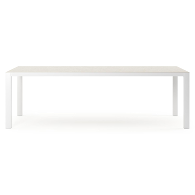 Como tuintafel in wit aluminium en volkeramiek shilin - L 240 x B 100 x H 75 cm