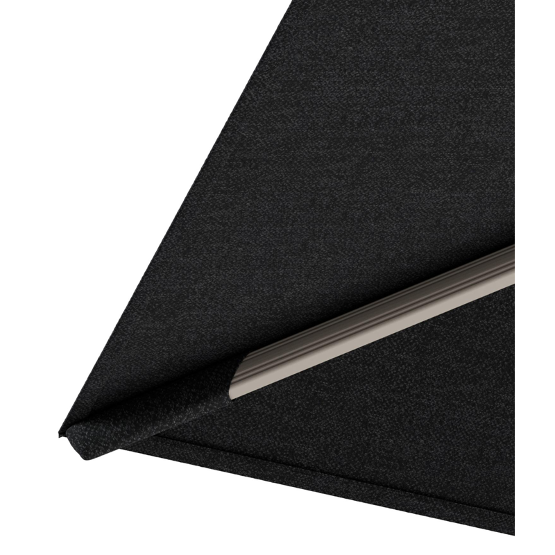 Parasol pendant Rufina avec fonction tilt en aluminium beige et toile de parasol en All Weather Sunbrella® Luxe Chartres Sooty  - Lg.1 400 x Lg.2 300 cm (sans pied de parasol