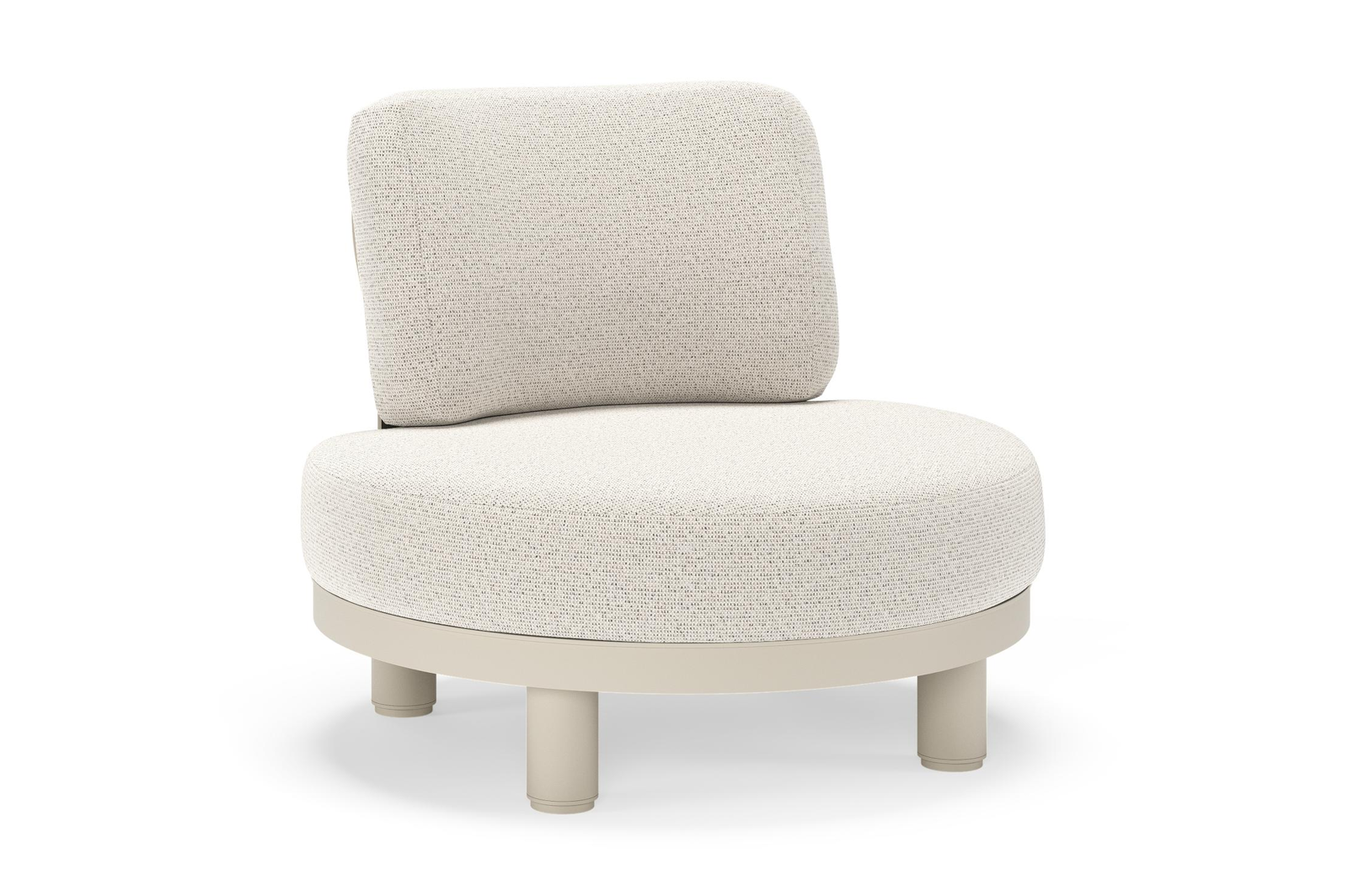 Donato loungestoel in beige aluminium met all weather solica Firenze Natural kussen