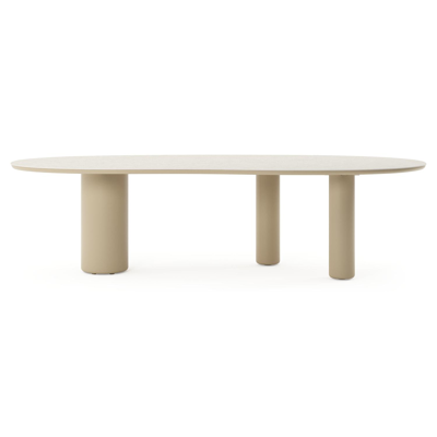 Amico tuintafel organisch in beige aluminium en volkeramiek Shilin - L 280 x B 120 x H 73.5 cm