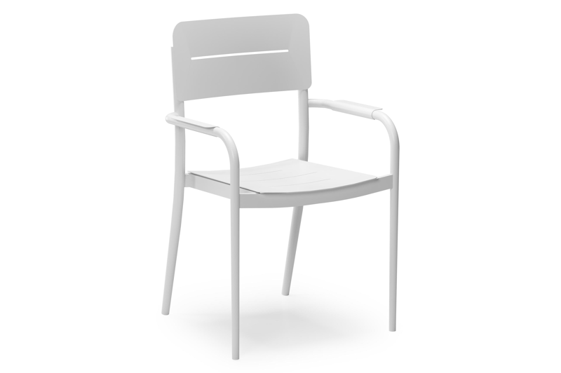 Bahia tuinset rechthoekig in wit aluminium met 8 Salto tuinstoelen