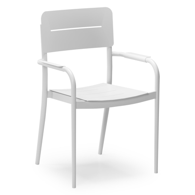 Bahia tuinset rechthoekig in wit aluminium met 8 Salto tuinstoelen