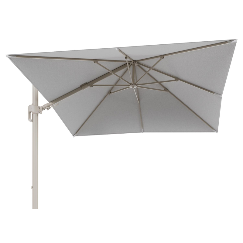 Rufina zweefparasol tiltfunctie in beige aluminium en parasoldoek in All Weather Solica Ego Birch  - L1 300 x L2 300 cm (zonder voet)