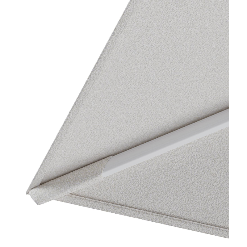 Rufina zweefparasol tiltfunctie in wit aluminium en parasoldoek in All Weather Solica Soul Optik - L1 400 x L2 300 cm met parasolvoet Lapido 160 kg