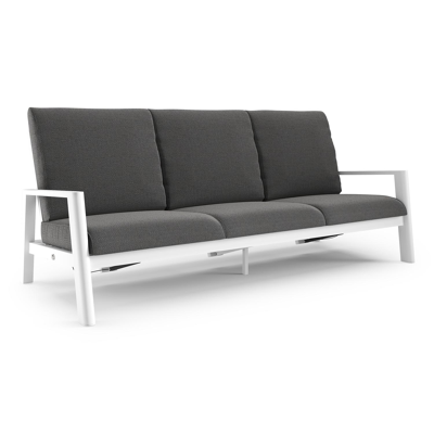 Cirello loungebank in wit aluminium met savane tornado all weather sunbrella® luxe kussen