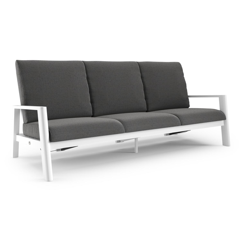 Cirello loungebank in wit aluminium met savane tornado all weather sunbrella® luxe kussen