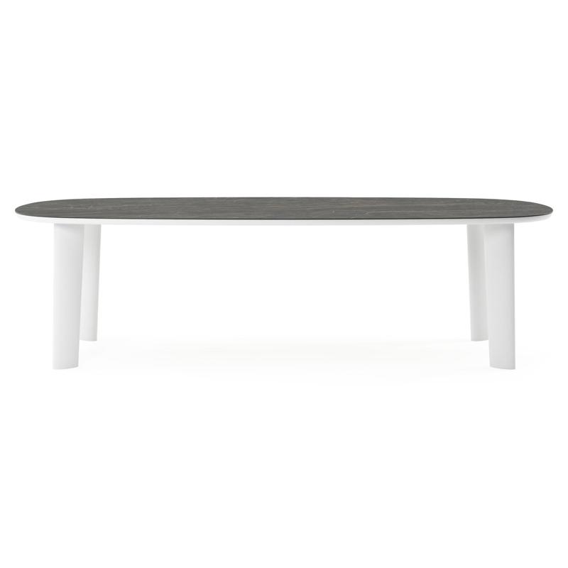 Amico tuintafel bombo in wit aluminium en volkeramiek Black Obsession - L 270 x B 125 x H 73.5 cm