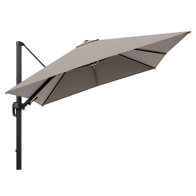Rufina zweefparasol tiltfunctie in zwart aluminium en parasoldoek in All Weather Solica Firenze Earth  - L1 300 x L2 300 cm (zonder voet) (zonder voet)