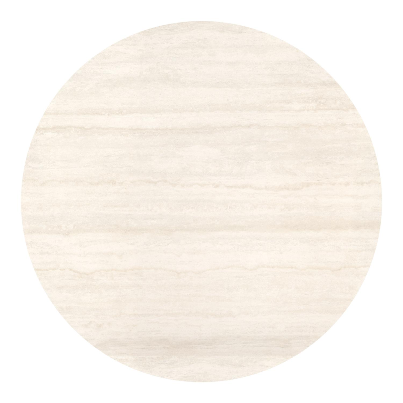 Fano tuintafel rond in beige aluminium en volkeramiek Travertino Bianco - Dia. 130 x H 74 cm