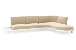 Chaise longue links + 2-zit
