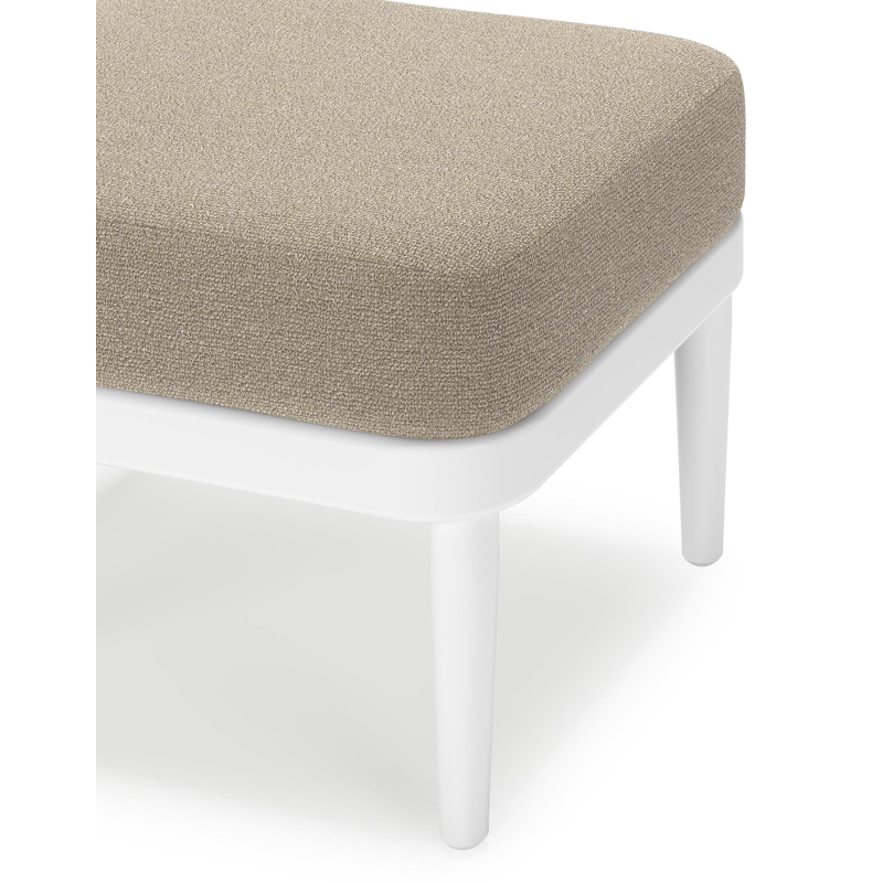 Pouf Orso en aluminium blanc et coussins en all weather cosytica Marbella Sand