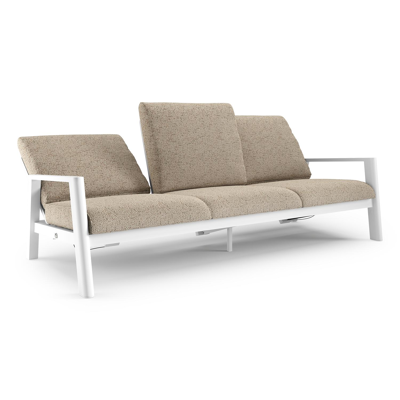 Cirello loungebank in wit aluminium met bora jungle all weather cosytica kussen