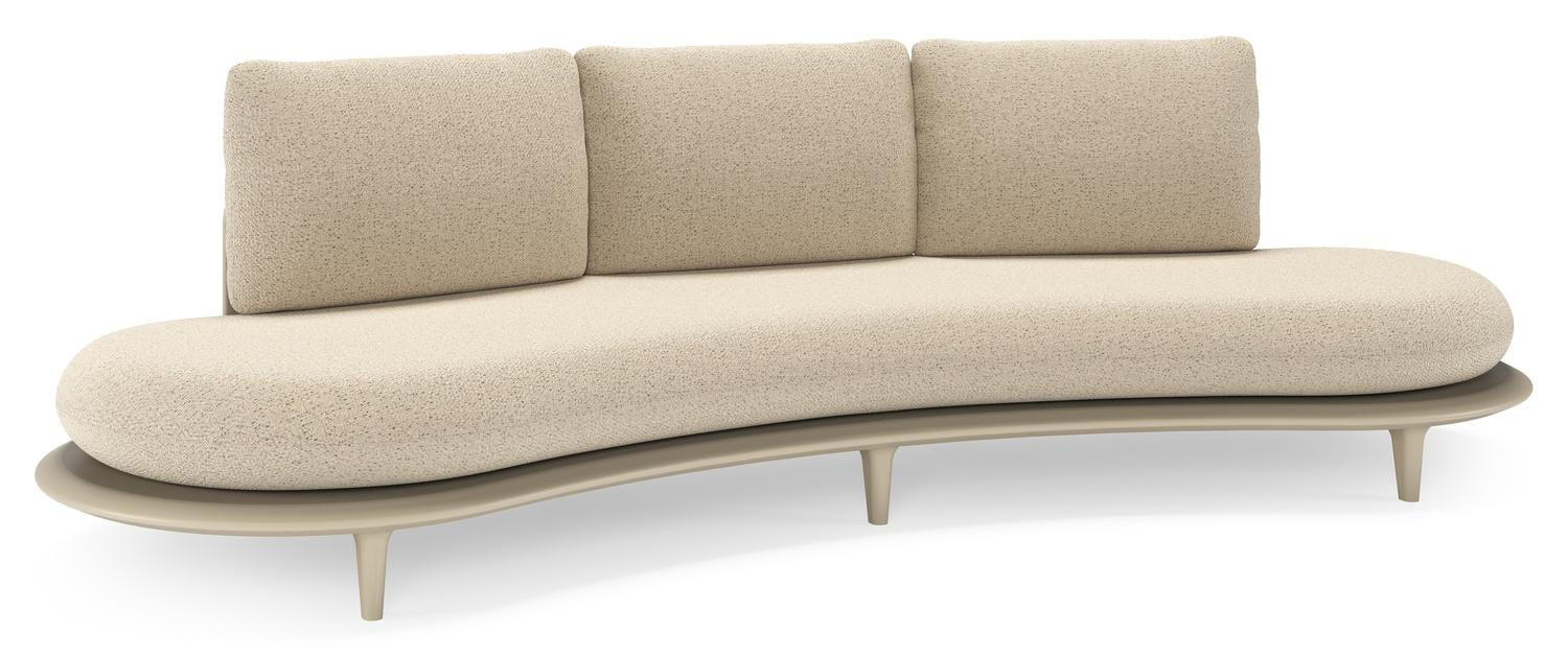 Canape de jardin Bomero en aluminium beige et coussins en all weather cosytica bora desert