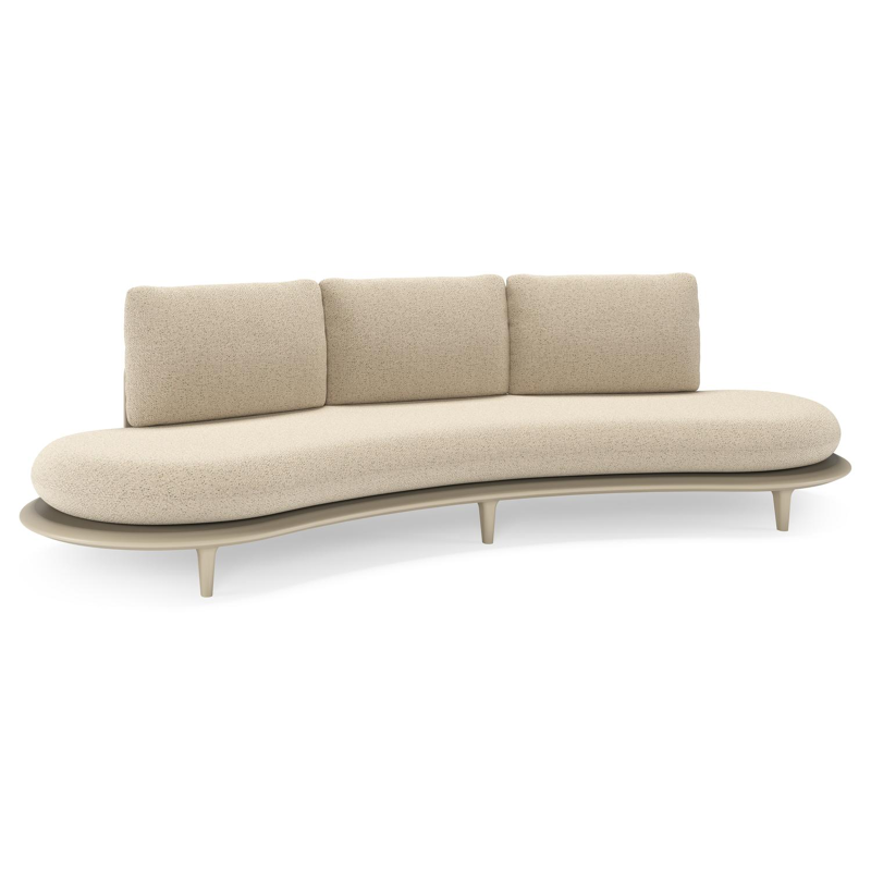 Canape de jardin Bomero en aluminium beige et coussins en all weather cosytica bora desert