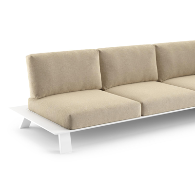 Cesano loungeset in wit aluminium met althea camel all weather Cosytica kussen