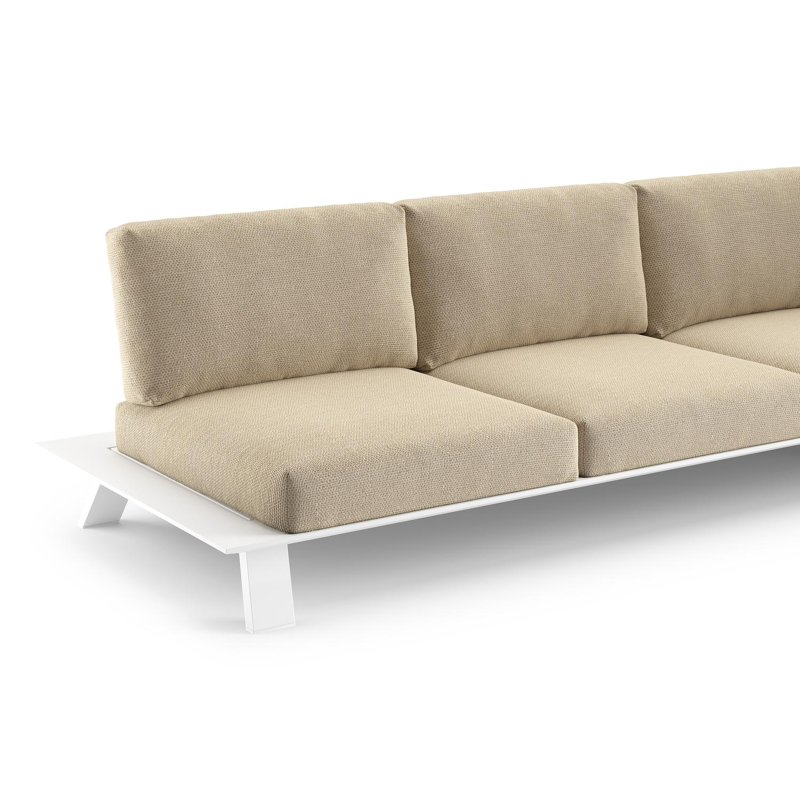 Cesano loungeset in wit aluminium met althea camel all weather Cosytica kussen