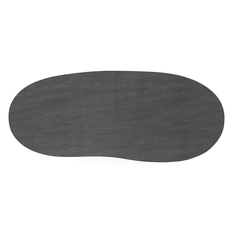 Organo tuintafel organisch in wit aluminium en volkeramiek Basalt Black - L 280 x B 120 x H 74 cm