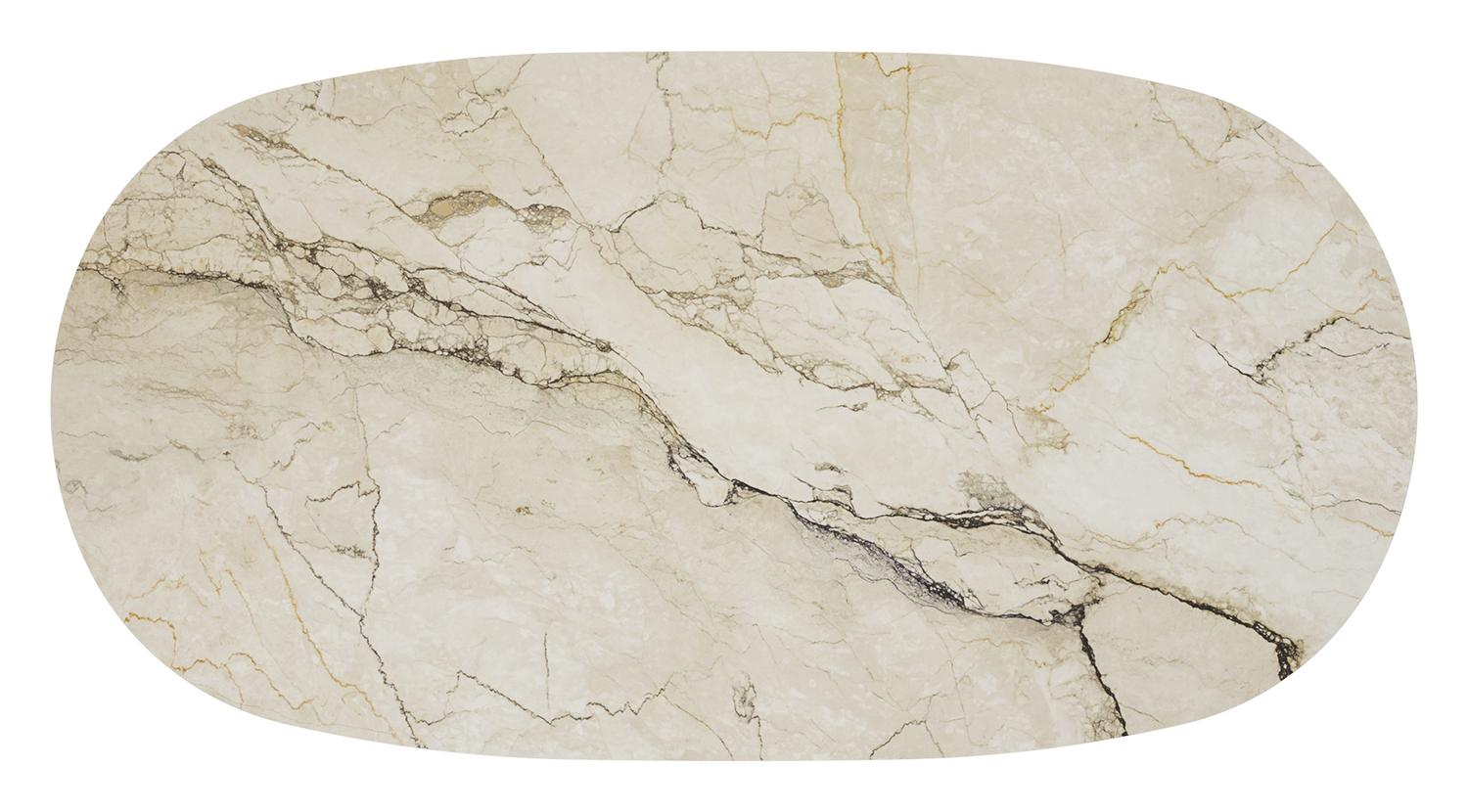 Table de basse Amico bombo en aluminium noir et céramique pleine Colorado Dunes - Lg. 171 x Lrg. 89 x Haut. 24 cm