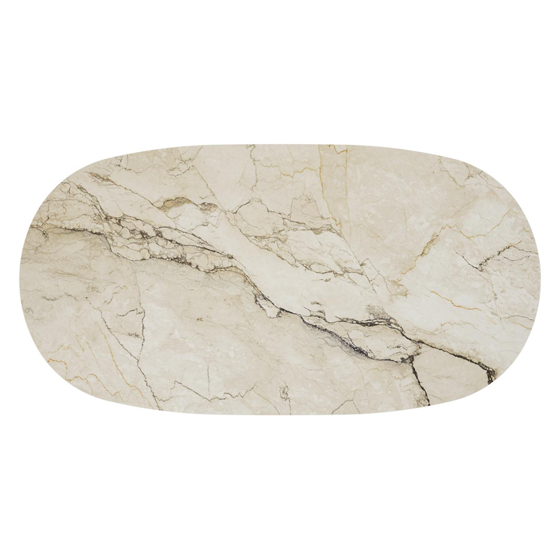 Table de basse Amico bombo en aluminium noir et céramique pleine Colorado Dunes - Lg. 171 x Lrg. 89 x Haut. 24 cm