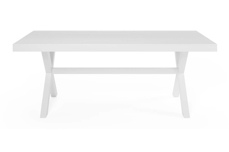 Bahia tuinset rechthoekig in wit aluminium met 8 Salto tuinstoelen